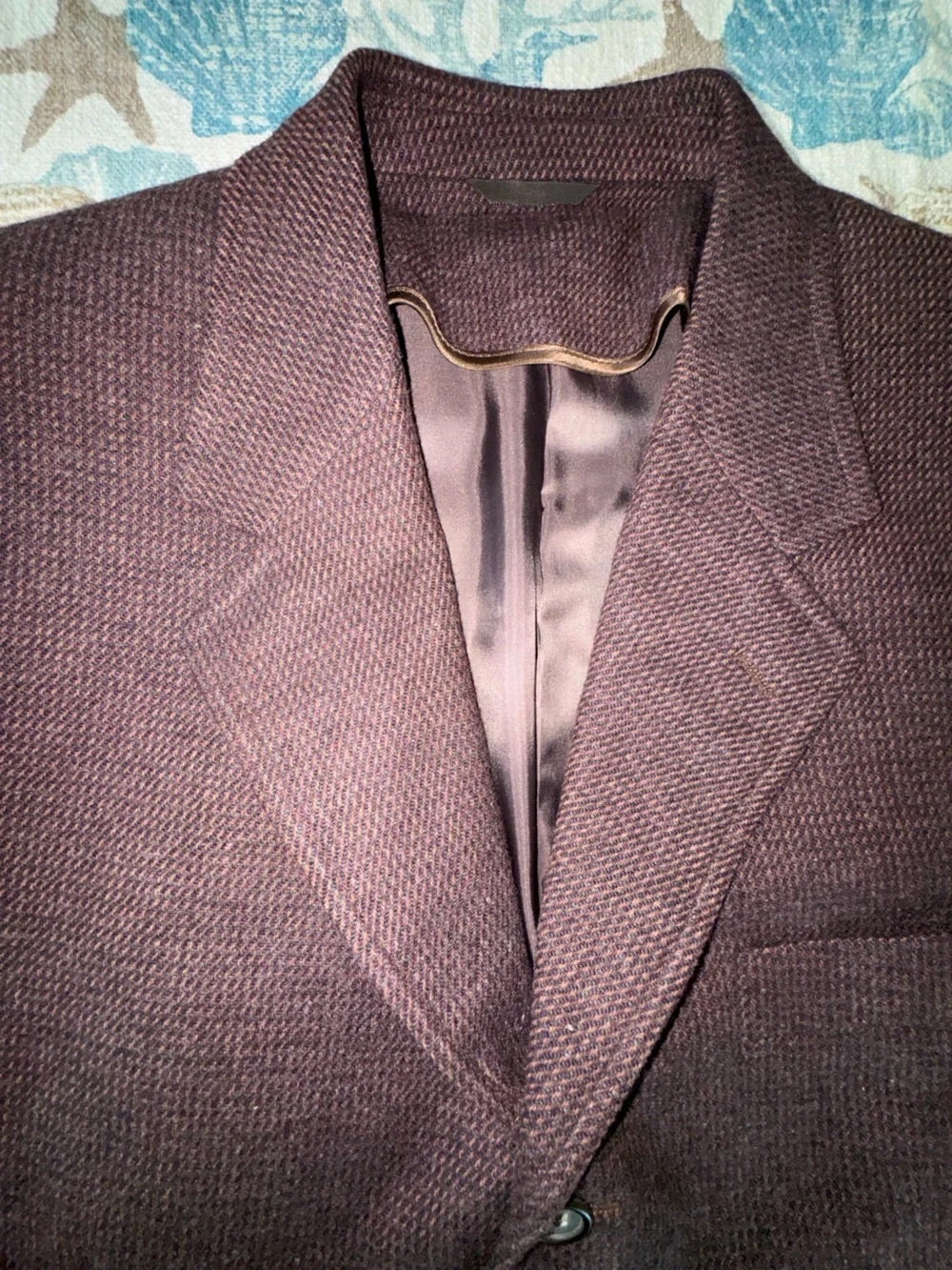 Rubinacci Men’s Jacket, Size IT 54, Burgundy, 3 Button, 100% Lana Vergine